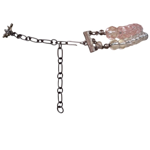 Romantic Pink Statement Necklace with Bow & Floral Beads, Vintage Inspired - Picture 10 of 16